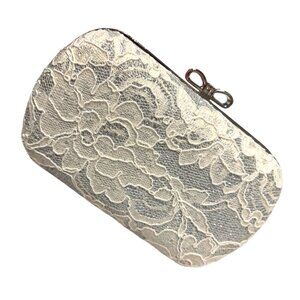 ICING Elegant Lace Evening Clutch Bow Clasp Chain Strap Wedding Formal Purse